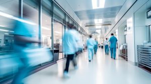corredor do hospital com efeito de movimento 23 2150829891