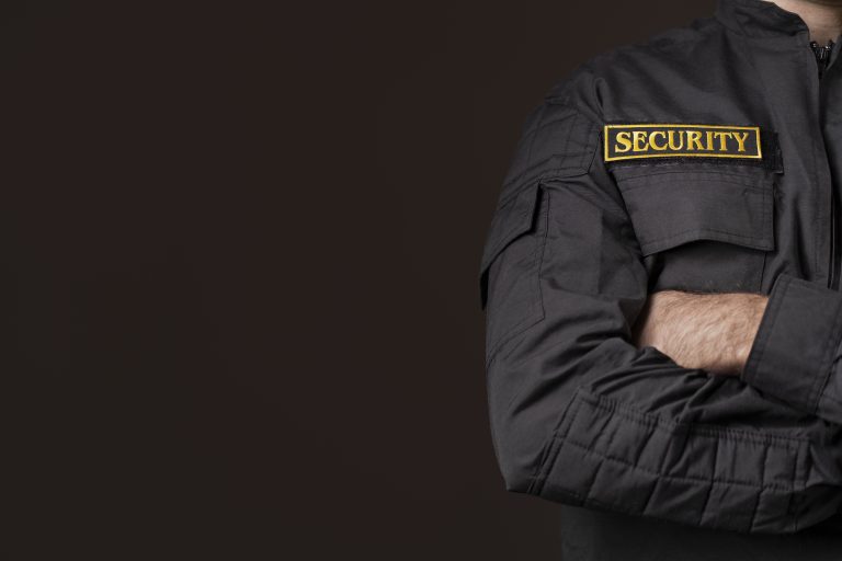 portrait male security guard with uniform